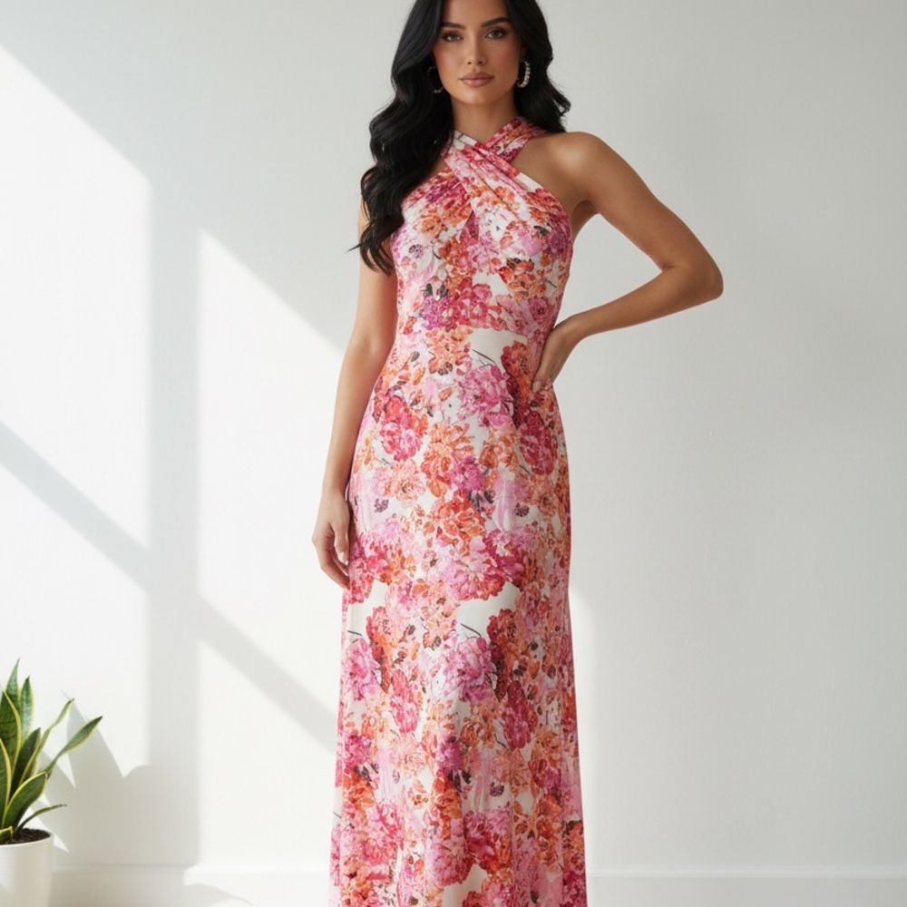 Grace Karin Vibrant Floral Maxi Dress
